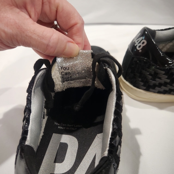 P448 Black and Silver John Rombo‎ Women's Sneakers - Picture 6 of 9